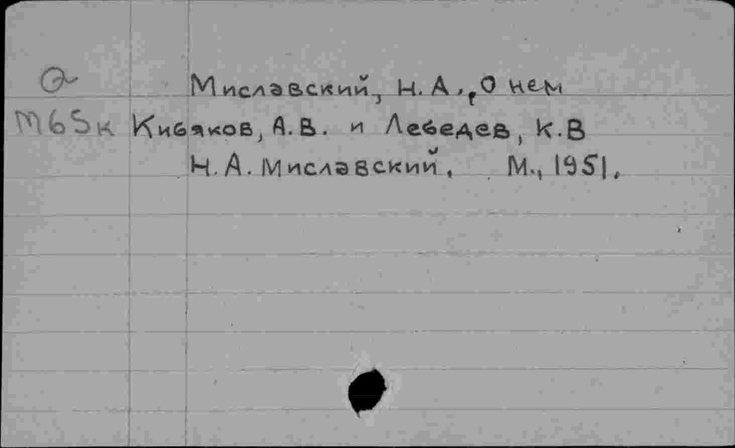 ﻿МислЭЬСКии^ |Ч.	HC-Vi
V'IGSk KhHkoBj А. В. и Лебедеву к.В
Ч. А. IVI ислэ вскии , IM., ISSI,